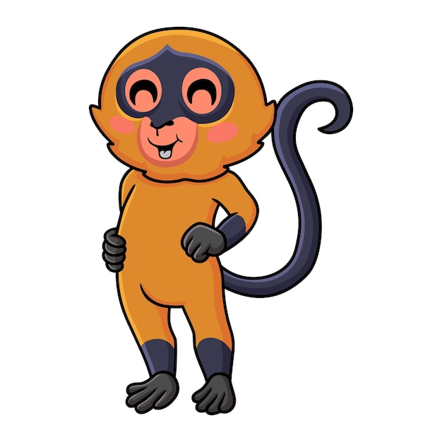 Cute spider monkey cartoon standing