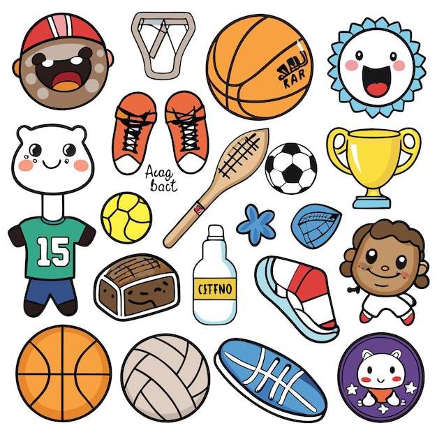 Cute sports and character icons