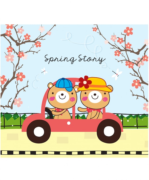 Cute spring story illustration