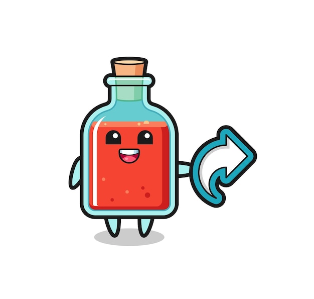 Cute square poison bottle hold social media share symbol cute design