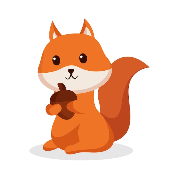 Cute Squirrel Character Design Illustration