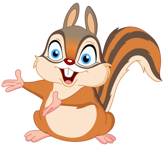 Cute Squirrel or Chipmunk Presenting with His Arms