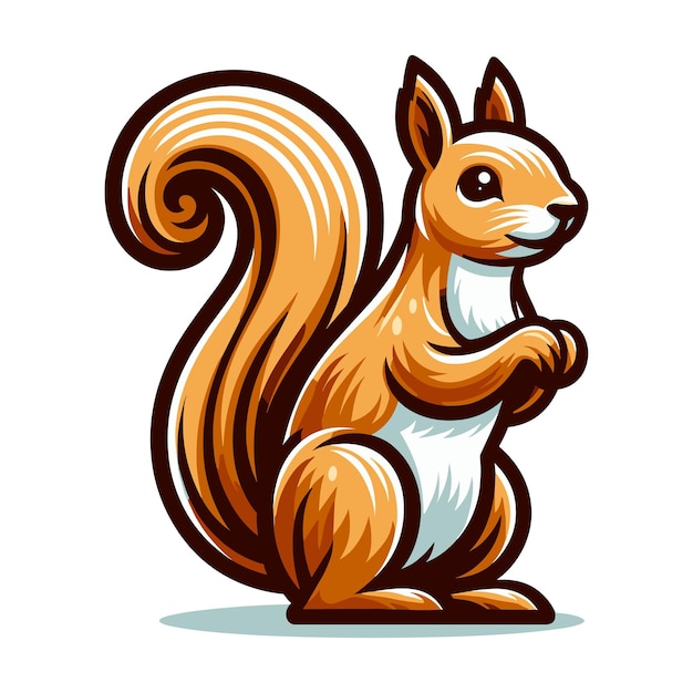 Cute squirrel full body character vector illustration fluffy adorable squirrel chipmunk design