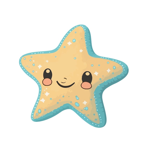 Cute starfish cartoon style