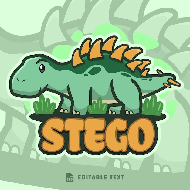 Cute Stegosaurus Logo Mascot Cartoon