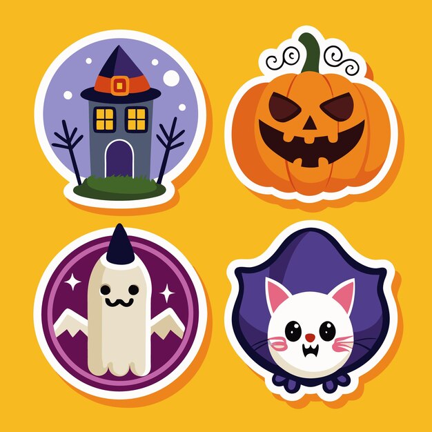 Vector cute sticker of halloween