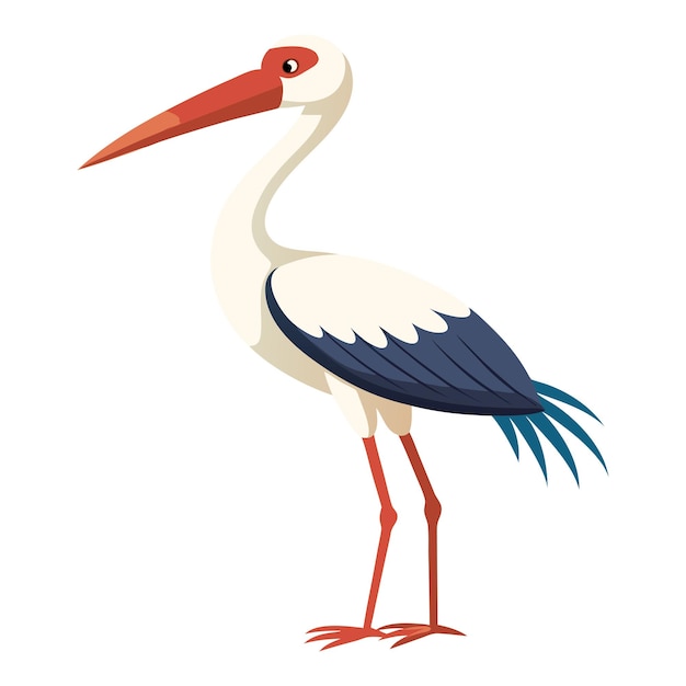 Cute stork cartoon vector