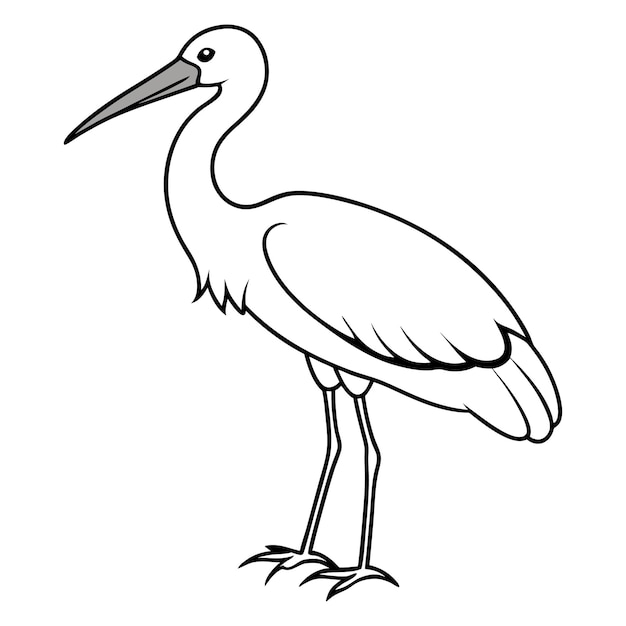 Cute stork cartoon vector