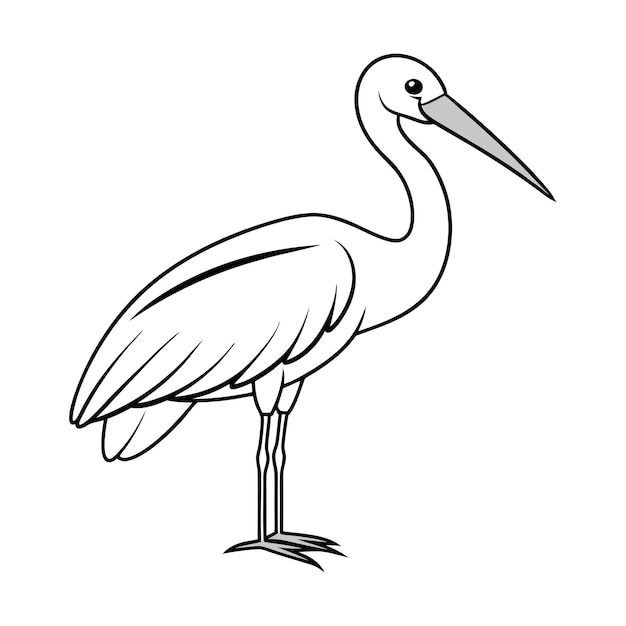 Cute stork cartoon vector