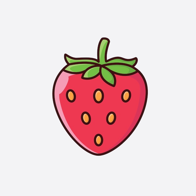 Cute strawberry cartoon vector icon illustration logo mascot hand drawn concept trandy cartoon