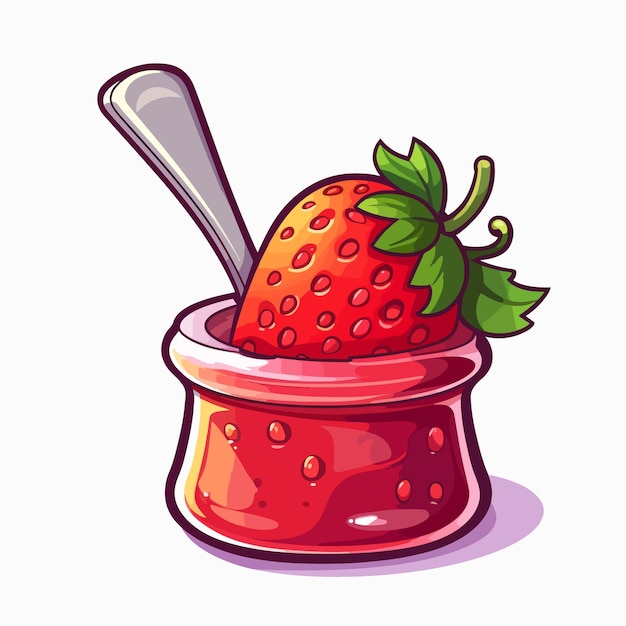 Cute strawberry jam vector illustration