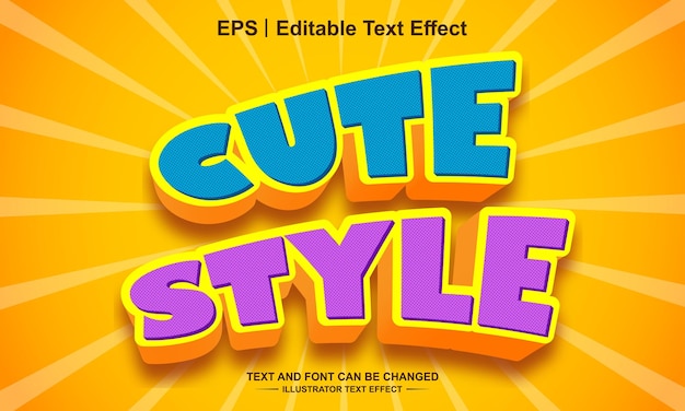 Cute style editable text effect