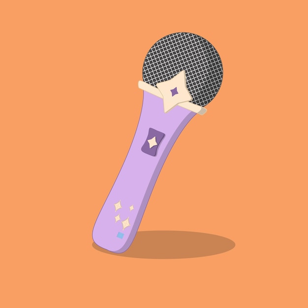 cute style vector mic design with pastel colors