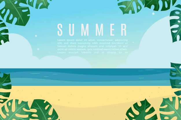 Cute summer banner illustration