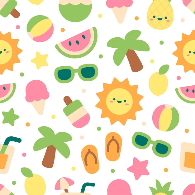 Cute Summer Seamless Pattern