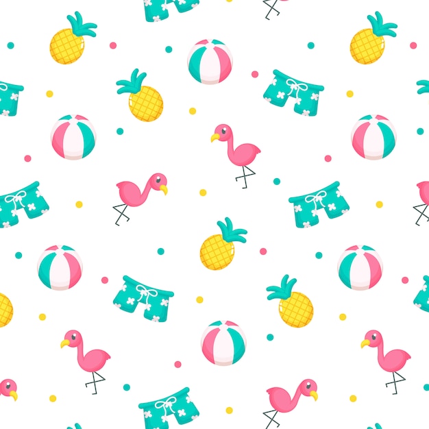 Cute Summer Seamless Pattern