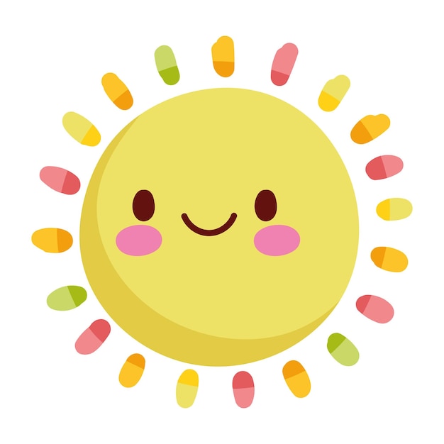 cute sun icon isolated design