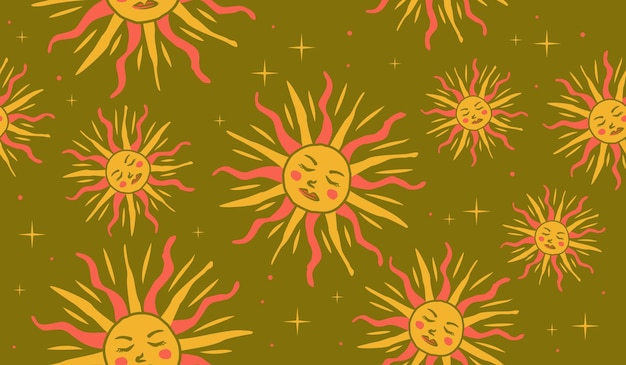 Vector cute sun pattern background vector design