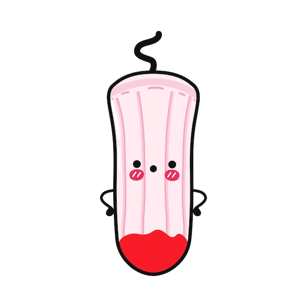 Cute surprised menstrual tampon character