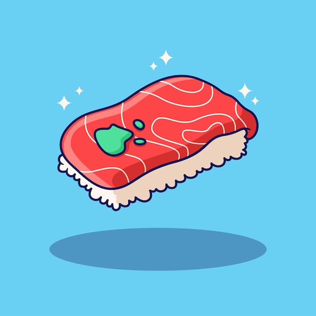 cute sushi illustration in flat design