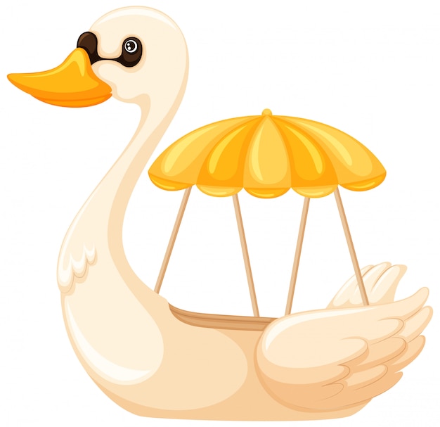 A Cute swan boat illustration