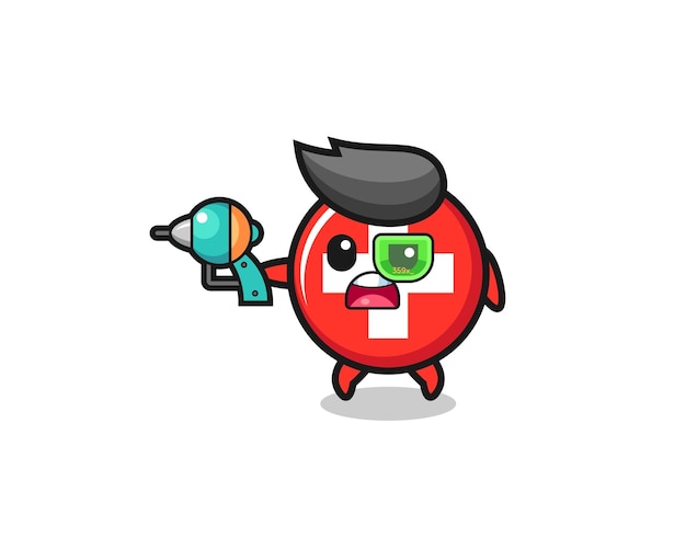 Cute switzerland holding a future gun cute design