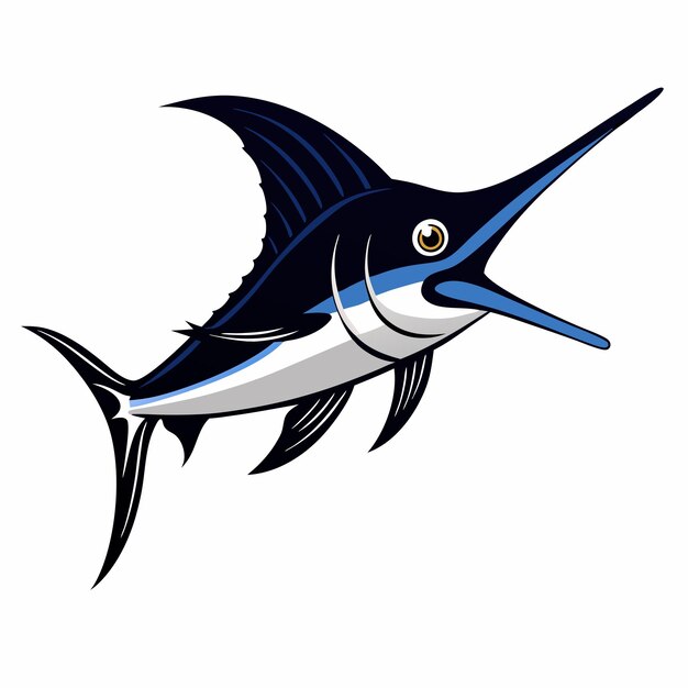 Vector a cute sword fish vector illustration