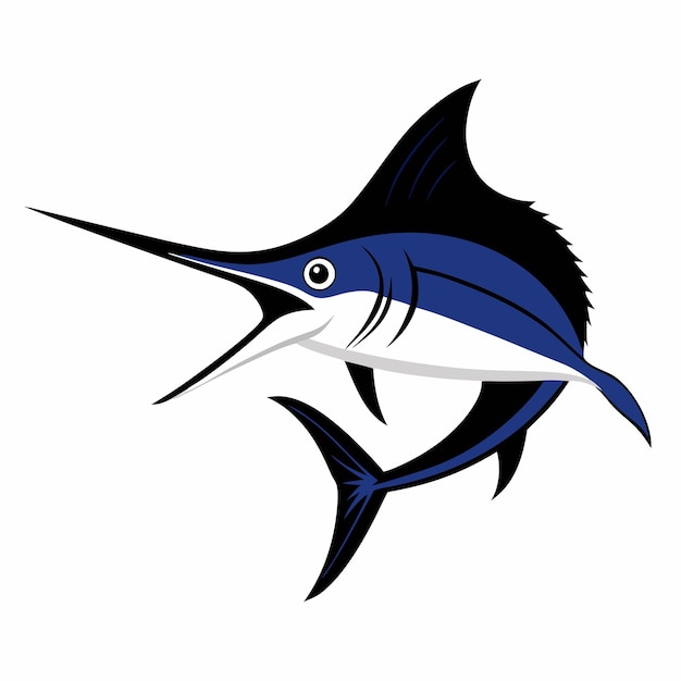 Vector a cute sword fish vector illustration