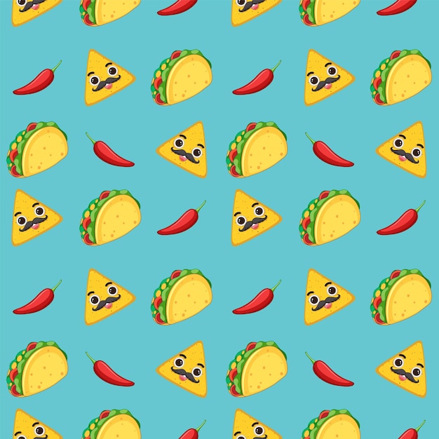 Cute Taco and Chili Pattern