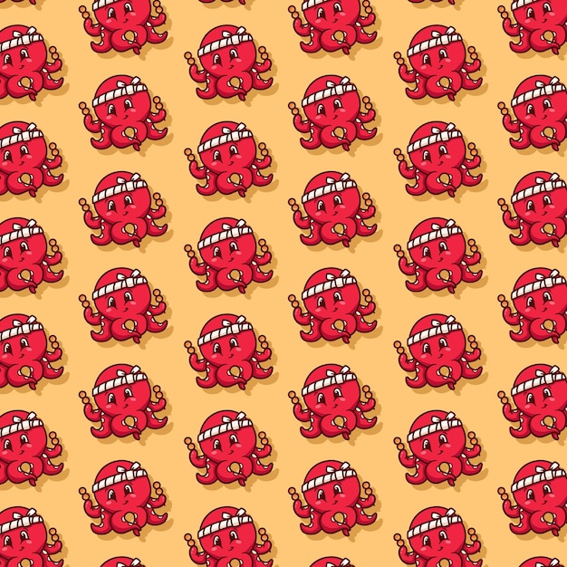 cute takoyaki pattern food illustration