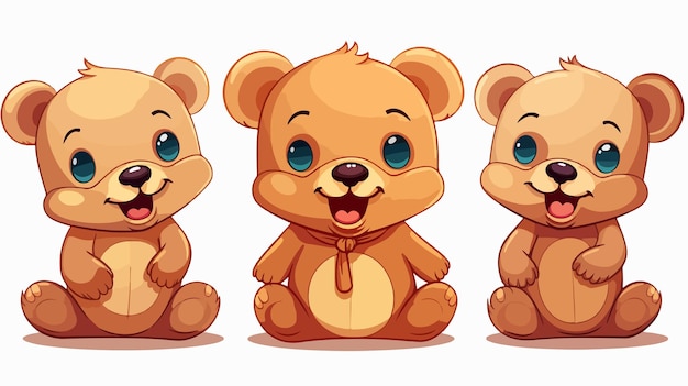 Cute Teddy Bear Cartoon Illustration for Childrens Books and Nursery Decor