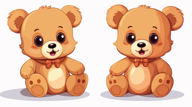 Cute Teddy Bear Cartoon Illustration for Childrens Books and Nursery Decor