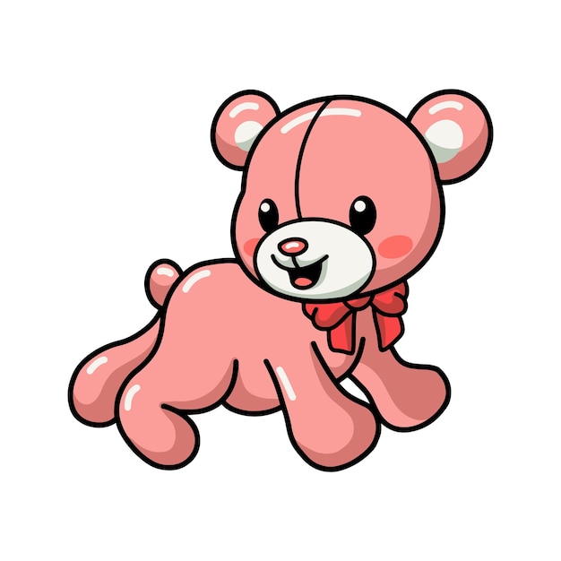 Vector cute teddy bear cartoon posing