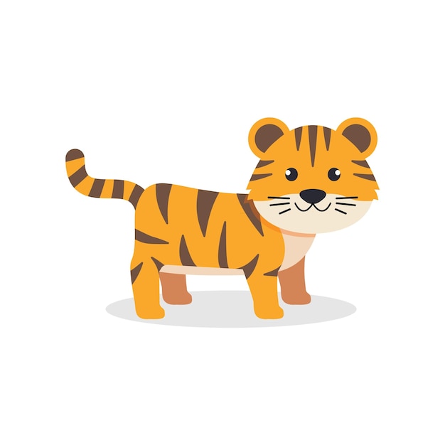 Cute tiger Animal of Africa Vector illustration in a flat style