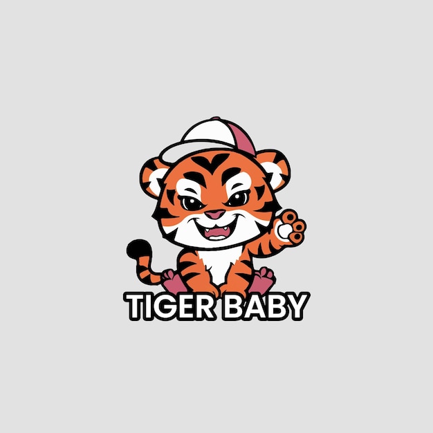 Vector cute tiger baby mascot designs