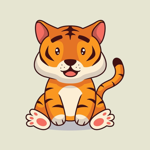 Cute tiger cartoon illustration