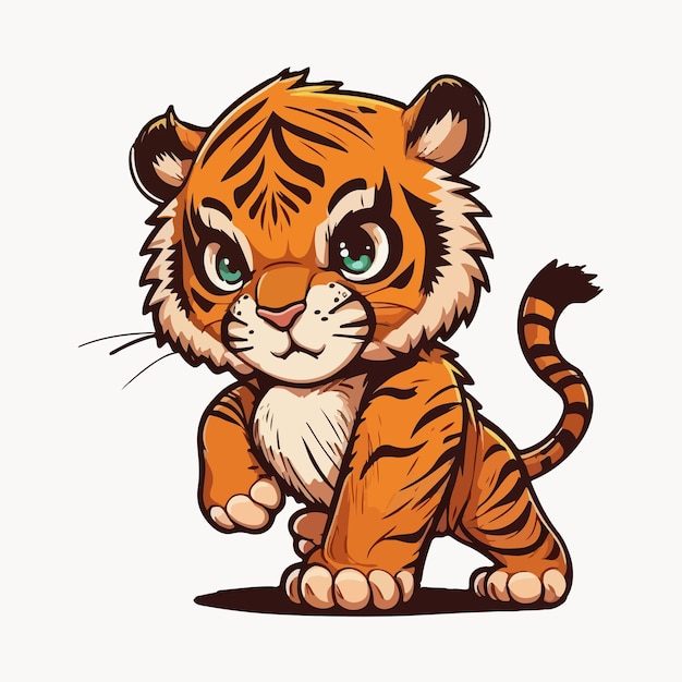 Cute tiger cartoon style