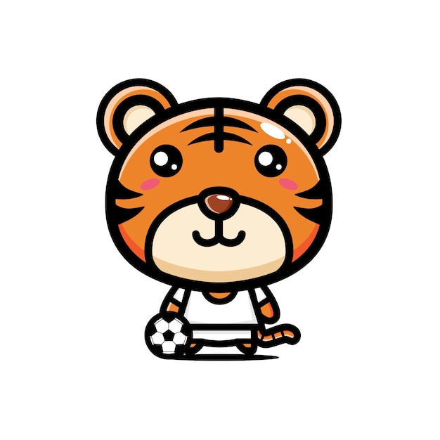 cute tiger football player design