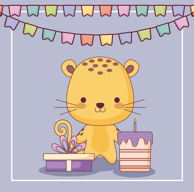 Cute tiger happy birthday card