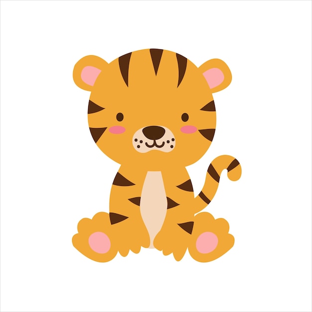 cute tiger isolated vector illustrations