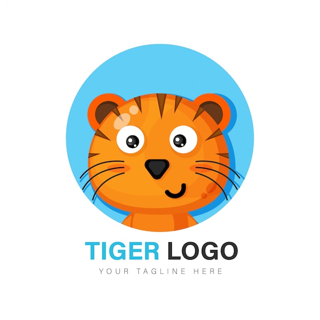 Cute tiger logo design