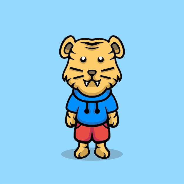 Cute tiger mascot vector illustration