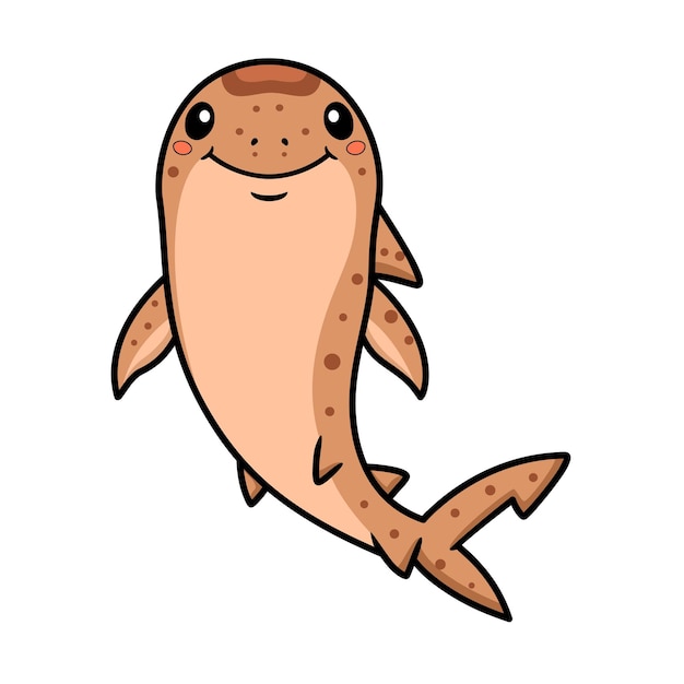 Cute tiger shark cartoon posing