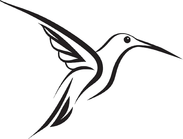 Cute and Tiny Hummingbird Bird Vector Icon for Small Scale Designs