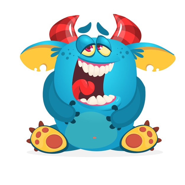 Cute tiny monster Vector illustration for print package design or logo