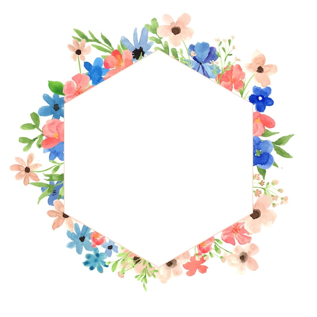 Cute tiny wild flower wreath frame