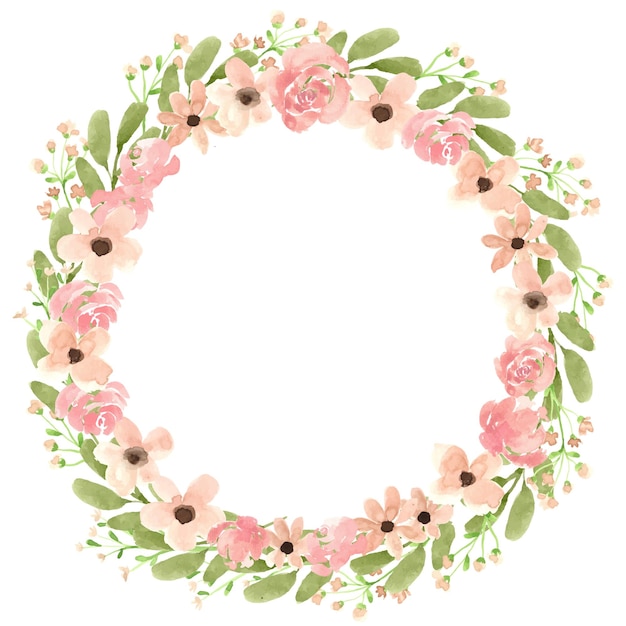 Cute tiny wild flower wreath frame