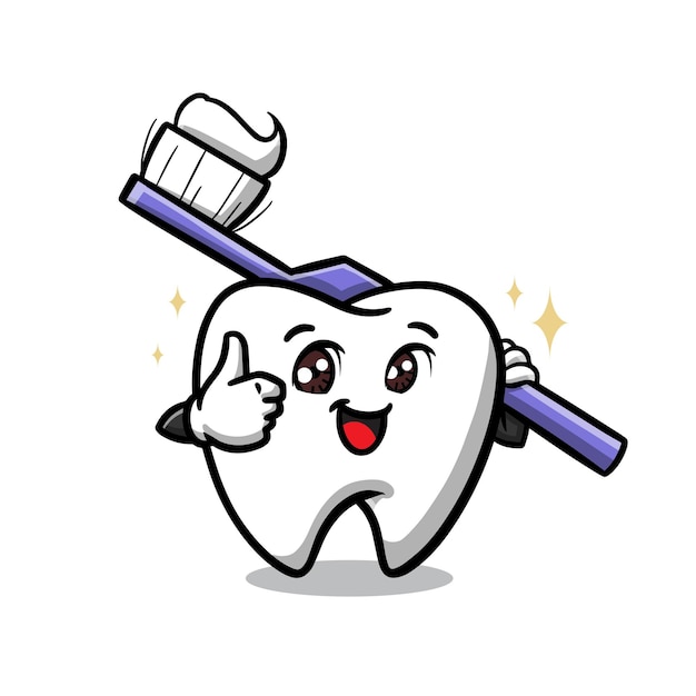 Cute Tooth Cartoon Dentist Day