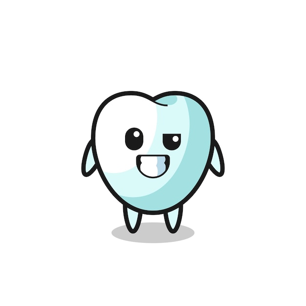 Cute tooth mascot with an optimistic face