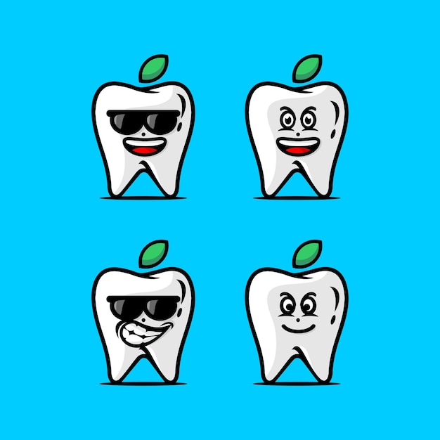 cute tooth vector character design